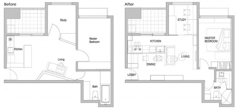 Thiết kế nội thất chung cư 59m2 đẹp, hiện đại