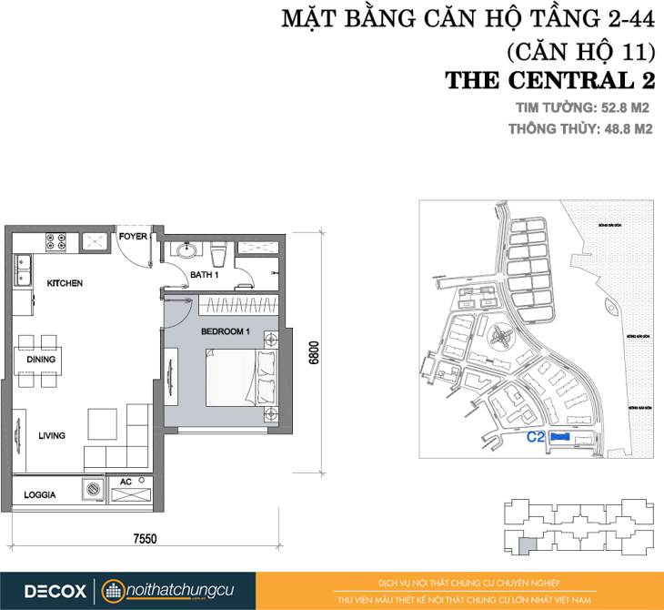mat-bang chung-cu-vinhomes-central-park-2-can-ho-11-52m2