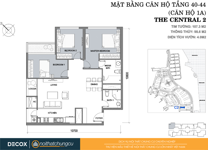 Mặt bằng căn hộ chung cư Vinhomes Central Park 107m2 : căn hộ 1A 3 phòng ngủ (98m2). Mặt bằng căn hộ chung cư Vinhomes Central Park 107m2 : căn hộ 1A 3 phòng ngủ (98m2).