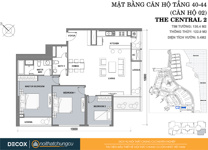 Mặt bằng căn hộ chung cư Vinhomes Central Park 130m2 : căn hộ 02 3 phòng ngủ (122m2). Mặt bằng căn hộ chung cư Vinhomes Central Park 130m2 : căn hộ 02 3 phòng ngủ (122m2).