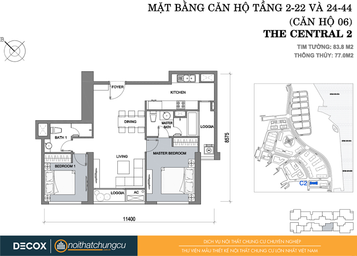 Mặt bằng căn hộ chung cư Vinhomes Central Park 83m2 : căn hộ 06 2 phòng ngủ (77m2). Mặt bằng căn hộ chung cư Vinhomes Central Park 83m2 : căn hộ 06 2 phòng ngủ (77m2).