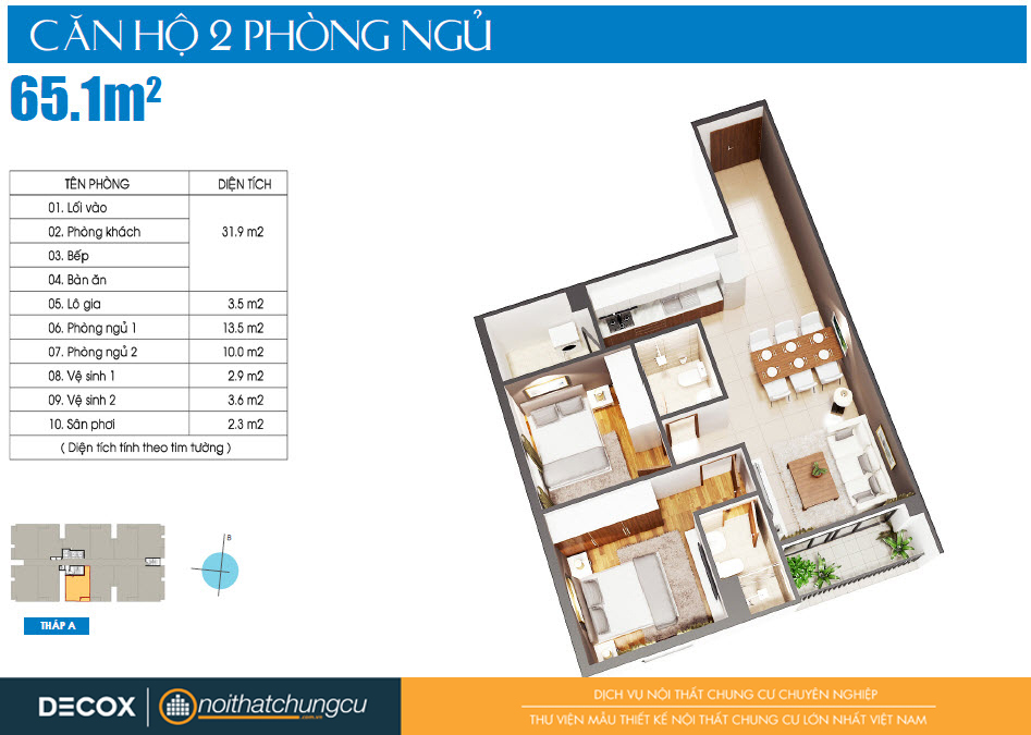 Mặt bằng căn hộ Luxcity 65m2 Mặt bằng căn hộ Luxcity 65m2