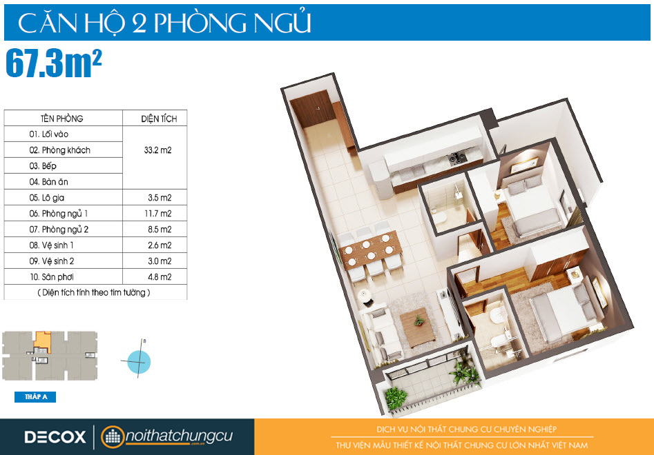 Mặt bằng căn hộ Luxcity 67m2 Mặt bằng căn hộ Luxcity 67m2