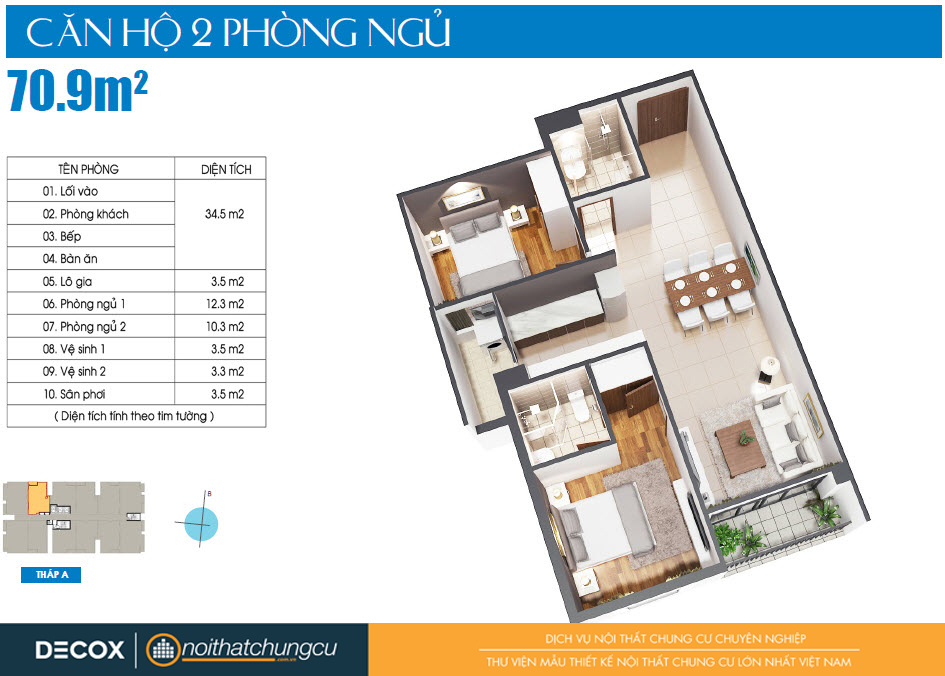 Mặt bằng căn hộ Luxcity 70m2 Mặt bằng căn hộ Luxcity 70m2