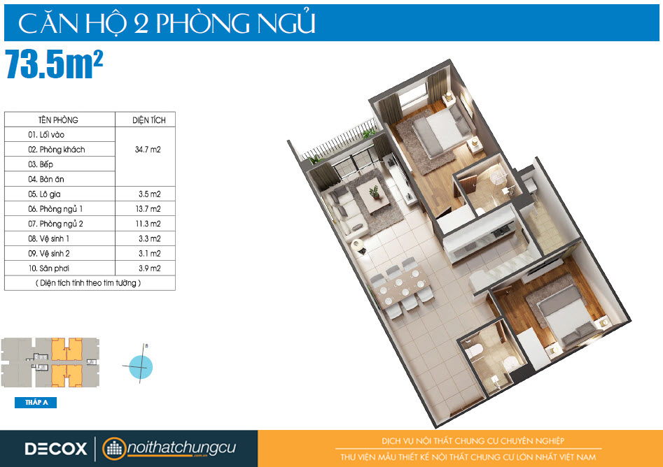 Mặt bằng căn hộ Luxcity 73m2 Mặt bằng căn hộ Luxcity 73m2