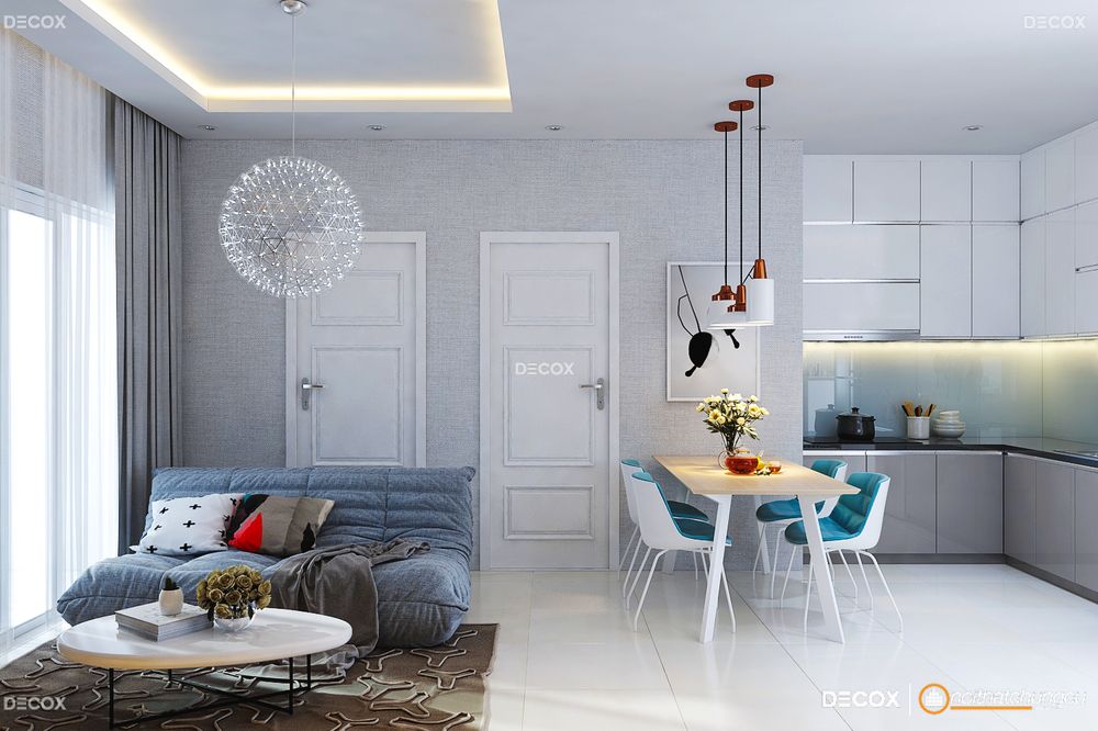 Top 7 mẫu thiết kế nội thất chung cư 60m2 đẹp hiện đại 2023