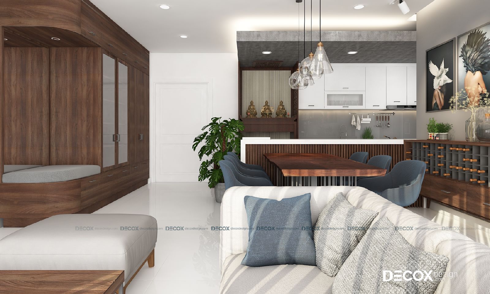 THIẾT KẾ NỘI THẤT CĂN HỘ MILLENNIUM 105M² THIẾT KẾ NỘI THẤT CĂN HỘ MILLENNIUM 105M²